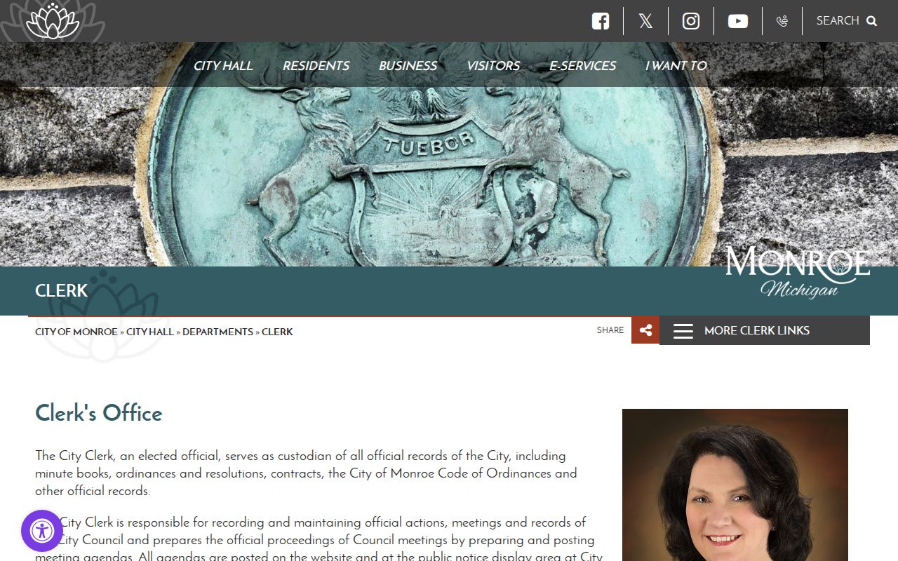 Monroe criminal history city FOIA contact page